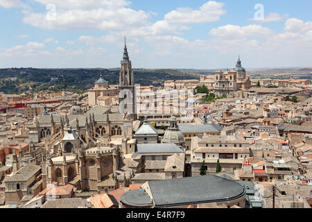 Vue sur la vieille ville de Tolède, Castille la Manche, Espagne Banque D'Images