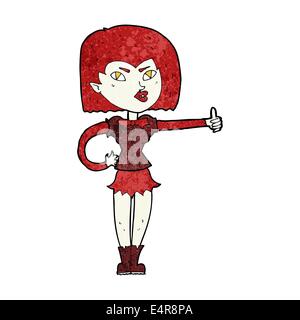 Cartoon vampire girl giving Thumbs up Illustration de Vecteur