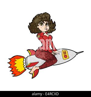 Cartoon girl pin up de l'armée de missiles d'équitation Illustration de Vecteur