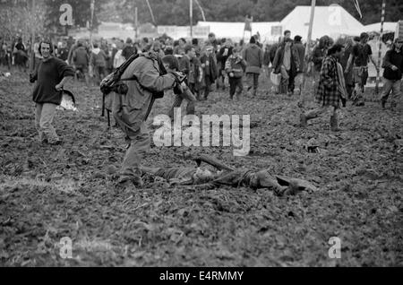 Photographe au Glastonbury Festival 1997 Banque D'Images