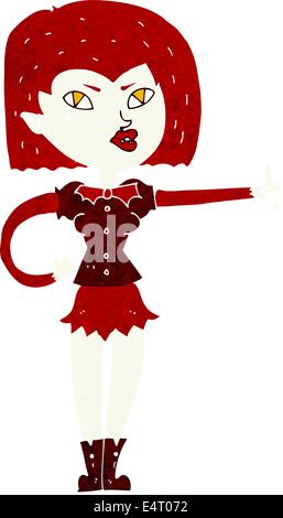 Cartoon vampire girl giving Thumbs up Illustration de Vecteur