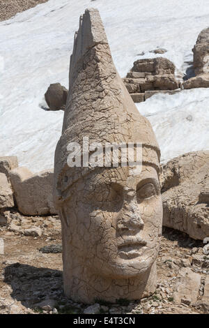 Chef d'Antiochus, terrasse ouest, le Nemrut ou Nemrud Dagh, Anatolie, Turquie Banque D'Images