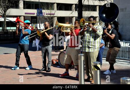 Washington, DC : Un quintette de musiciens de jazz, les réceptions à Dupont Circle Banque D'Images