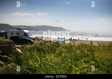 Widemouth Bay, près de bude, Cornwall Banque D'Images