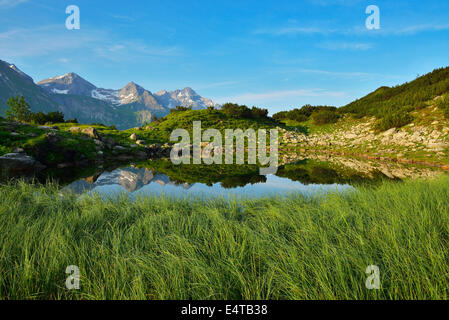 Lac de montagne en été, Guggersee, Obersdorf, Allgau, Alpes, souabe, Bavière, Allemagne Banque D'Images