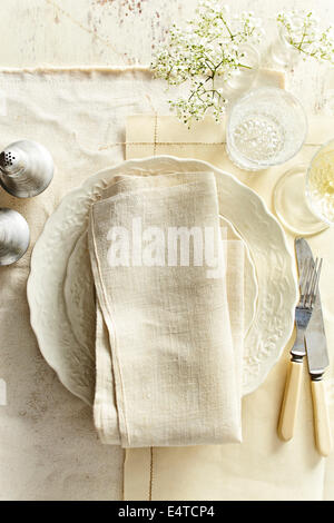 Vue supérieure de l'endroit rustique blanc, Studio Shot Banque D'Images