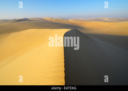 Vue panoramique des dunes de sable, Matruh, Grande Mer de Sable, Désert de Libye, désert du Sahara, l'Egypte, l'Afrique du Nord, Afrique Banque D'Images