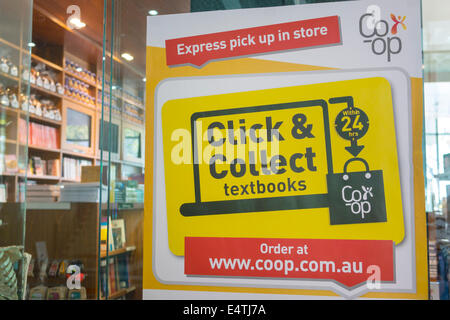 Melbourne Australie,Carlton,Parkville,Université de Melbourne,campus,école,immeuble Alan Gilbert,Co-op,librairie,manuels,livres,vente,éducation,ent Banque D'Images