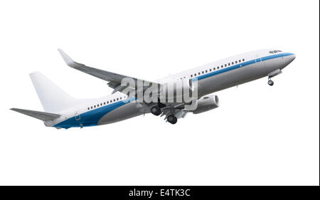 Avion de passagers isolé sur fond blanc Banque D'Images