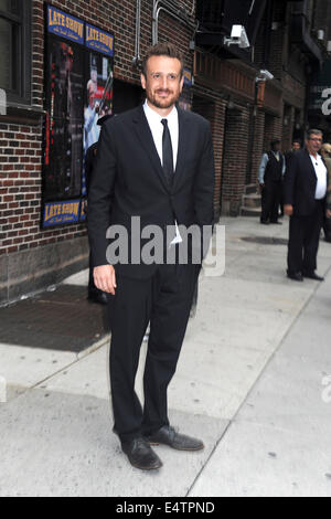 Acteur Jason Segel quitte le 'Late Show With David Letterman' ruban au Ed Sullivan Theater Le 15 juillet 2014 à New York City/photo alliance Banque D'Images