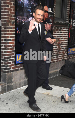 Acteur Jason Segel quitte le 'Late Show With David Letterman' ruban au Ed Sullivan Theater Le 15 juillet 2014 à New York City/photo alliance Banque D'Images