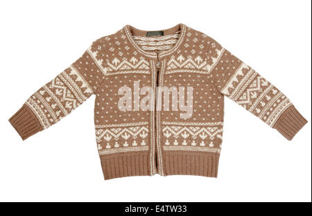 Chandail tricoté marron avec un motif Banque D'Images