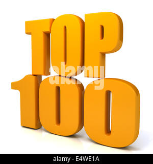 Top 100 mots sur fond blanc Banque D'Images