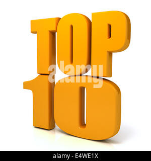 Top 10 mots sur fond blanc Banque D'Images
