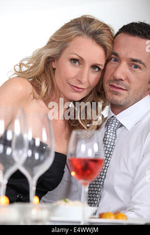 Couple having dinner Banque D'Images