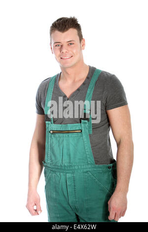 Forte cohérence homme en salopette Banque D'Images