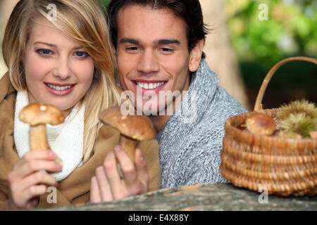 Couple de champignons Banque D'Images