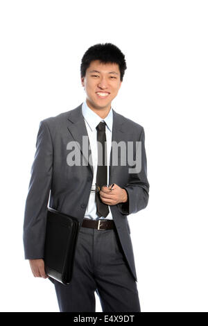 Asian businessman positive isolated on white Banque D'Images