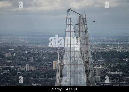 Une vue rapprochée de la partie supérieure de la tesson sur London's South Bank. Banque D'Images