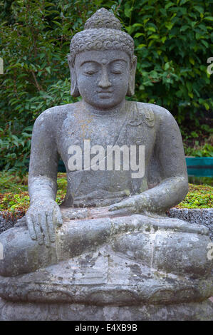 Bouddha en pierre dans la position du lotus. Banque D'Images