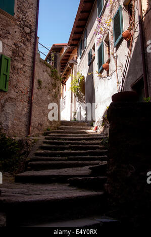 Ruelles et étapes de Castello sur le lac de Lugano Italie Banque D'Images