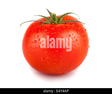 Tomate rouge simple avec de l'eau gouttes Banque D'Images