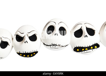 Scary Halloween masks isolated on white Banque D'Images