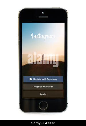 L'application Instagram sur un Apple iPhone 5S Banque D'Images