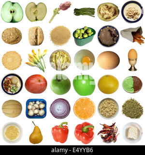 Collage des aliments isolated Banque D'Images