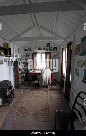 La remise par écrit. C'était le garage de la remise à bateaux, où Dylan Thomas a travaillé et a écrit sous Milkwood. Construit en 1925 Banque D'Images