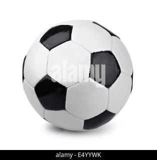 Classic soccer ball isolated on white Banque D'Images
