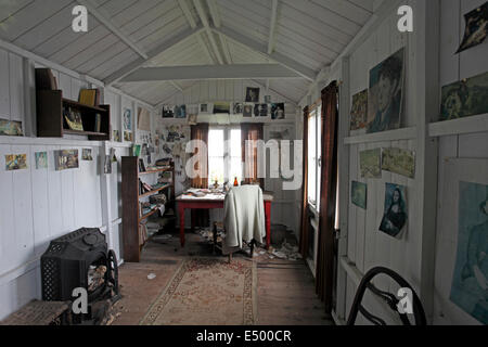 La remise par écrit. C'était le garage de la remise à bateaux, où Dylan Thomas a travaillé et a écrit sous Milkwood. Construit en 1925 Banque D'Images