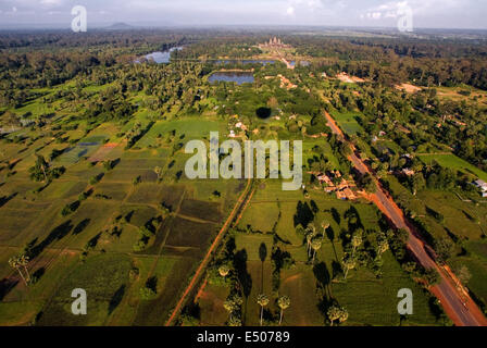 Vues aériennes de Angkor Wat. Parc archéologique d'Angkor, situé dans le nord du Cambodge, est l'un des plus importants archaeologica Banque D'Images