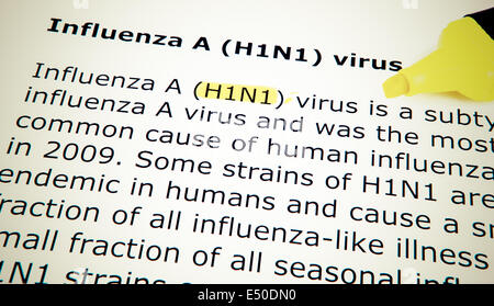 Images de la Virus de la grippe H1N1 Banque D'Images