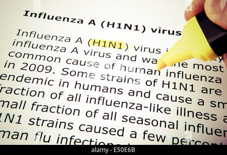 Images de la Virus de la grippe H1N1 Banque D'Images