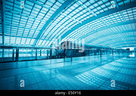 Train express de l'aéroport moderne à Beijing Banque D'Images