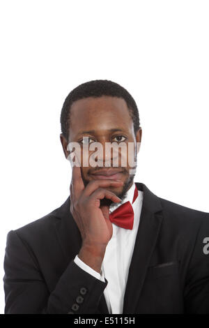 Bel homme africain dans un nœud papillon Banque D'Images