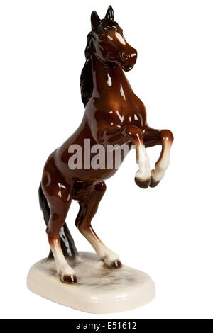 Figurine en céramique marron d'un cheval Banque D'Images