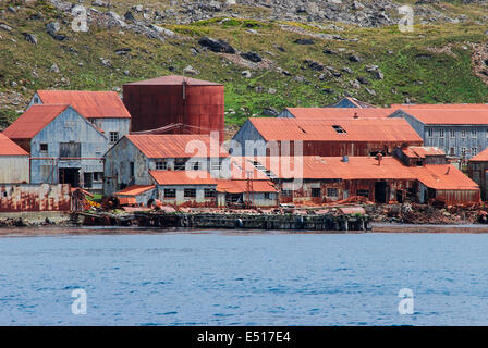 Le Port de Leith Base baleiniers, Géorgie du Sud Banque D'Images