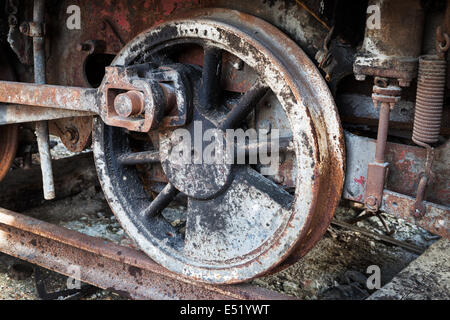 Roues de vieille locomotive à vapeur Banque D'Images