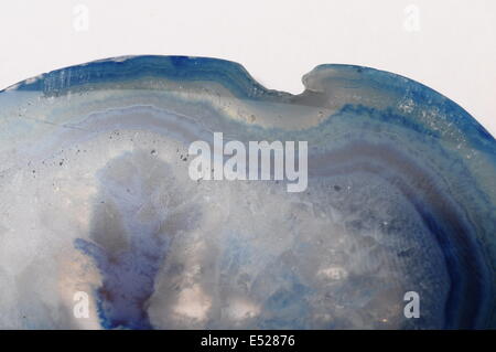 Close up of stone agate bleu avec motif de détails Banque D'Images