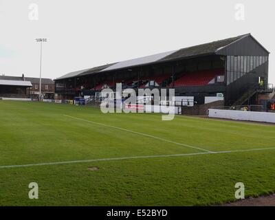 La tribune principale. Somerset Park. Accueil d'Ayr United Football Club. Banque D'Images