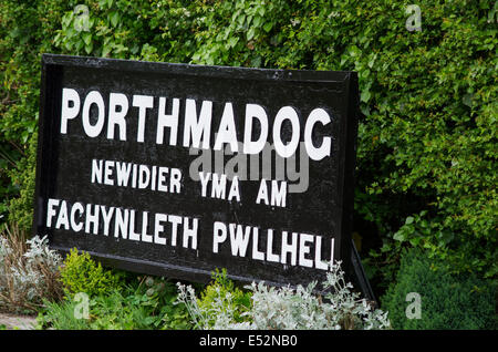 Patrimoine Welsh Highland Railway, Porthmadog, Gwynedd Banque D'Images