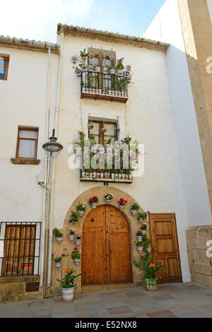 Villa décoratif dans la Placa de l'Esglesia, Jávea (Xàbia), Alicante Province, Royaume d'Espagne Banque D'Images