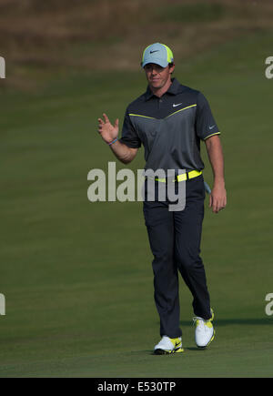 Hoylake, Angleterre. 18 juillet, 2014. L'Open Golf Championship. Rory MCILROY [Action] : Crédit NIR Plus Sport/Alamy Live News Banque D'Images