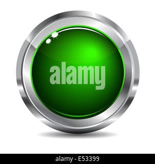 Site Web vert blanc et bouton de navigation de l'App Banque D'Images
