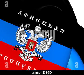 Drapeau de la République populaire de Donetsk. Close Up. Banque D'Images