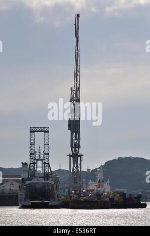 Chantier naval de Mitsubishi Heavy Industries, Yamaguchi Shimonoseki,Japon,. Banque D'Images