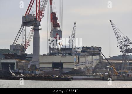 Chantier naval de Mitsubishi Heavy Industries, Yamaguchi Shimonoseki,Japon,. Banque D'Images