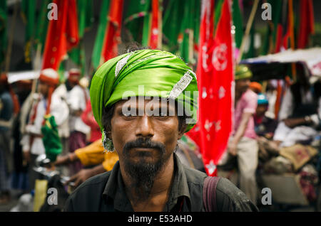 Fakir soufi, du pèlerinage annuel sur le tombeau de saint Soufi musulman ,Kwaja Gharib Nawaz d'Ajmer, Inde Banque D'Images